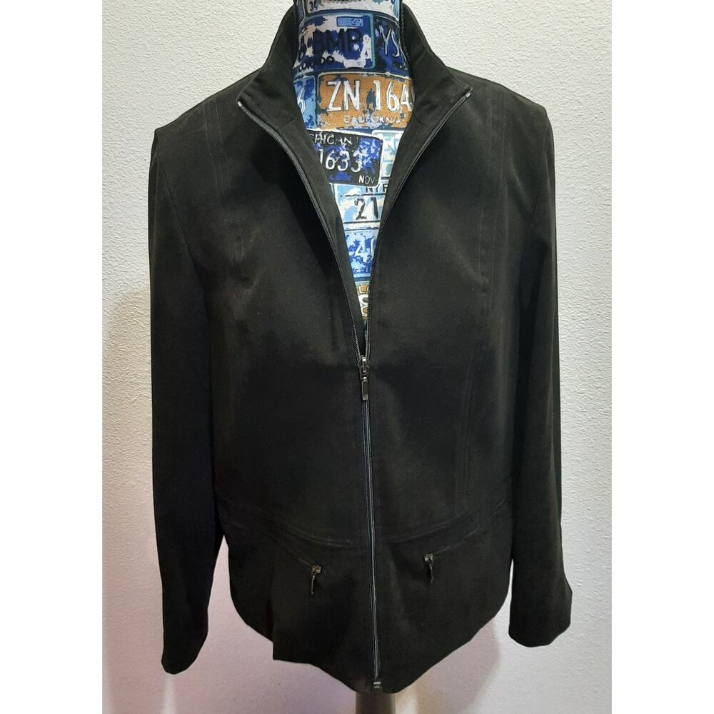 JM Collection Women's Classic Black Zipper Jacket l Size: 6